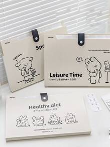 1 件随机颜色卡通设计手风琴式文件整理文件夹，返校，学校用品