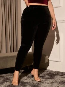 SHEIN Clasi Plus High Waist Skinny Trousers - Black - View 6