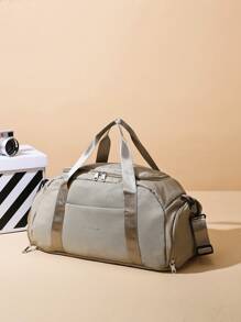 Men Letter Graphic Duffel Bag Beach Bag For Summer Back To School For Travel Travel Essentials For Holiday Gym Bag For Camping Summer Accessories For Vacation Cruise Essentials For Hiking Travel Organizer Hospital Bag Travel Accessories For Camp - Khaki - View 1