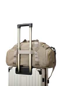 Men Letter Graphic Duffel Bag Beach Bag For Summer Back To School For Travel Travel Essentials For Holiday Gym Bag For Camping Summer Accessories For Vacation Cruise Essentials For Hiking Travel Organizer Hospital Bag Travel Accessories For Camp - Khaki - View 5