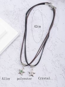 Hợp kim thời trang và phổ biến dành cho nam giới 2 chiếc Cặp đôi trang trí bằng đá nhân tạo Vòng cổ mặt dây chuyền ngôi sao để làm quà tặng trang sức và cho vẻ ngoài sành điệu - Nhiều màu - Xem 4