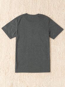 Flirla Plus Cat & Slogan Graphic Tee - Dark Grey - View 2