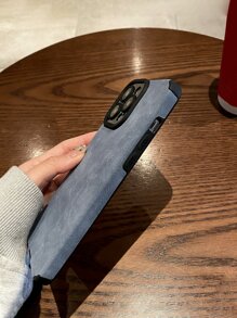 1 件纯色 TPU 皮革手机壳，适用于 11、12、13、14、12 Pro Max、13 Pro Max、15、15 Pro、15 Plus、15 Pro Max、16、16 Pro、16 Plus、16 Pro Max 和手机 A12、A21S、A32、A50、A51、A52、A71、A73、S20 FE、S21、S22、A04、A13、A14、A24、A33、A34、A54、17、17 Air、17 Pro、17 Pro Max - 藍色 - 查看 3