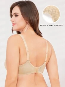WINGSLOVE Plus Plaid Pattern 3/4 Cup Bra - Apricot - View 2