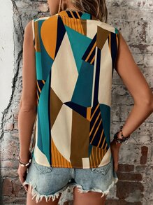 SHEIN LUNE Áo sơ mi nữ Hình học Tất cả trên in Giải trí - Nhiều màu - Xem 2