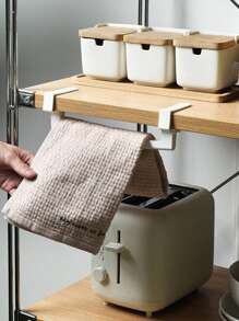 1 PC Cửa tủ tối giản Giá treo khăn thùng đơn - trắng - Xem 5