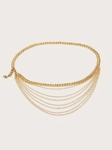 Thắt lưng chuỗi lớp tối giản - Vàng - Xem 2