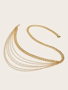 Thắt lưng chuỗi lớp tối giản - Vàng - Xem 3