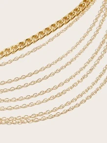 Thắt lưng chuỗi lớp tối giản - Vàng - Xem 4