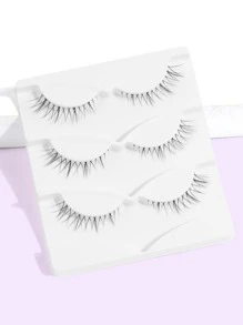 MAGEFY 3對睫毛人造3D假睫毛手工蓬鬆自然睫毛 - 黑色 - 查看 2