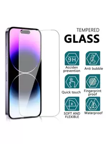 2pcs Anti-Fall Screen Protection Film & 2pcs Lens Protector Compatible With IPhone 16/16 Plus/16 Pro/16 Pro Max/15/15Pro/15Plus/15Promax - Clear - View 3