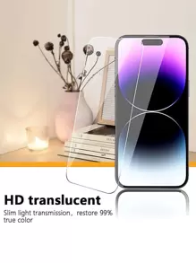 2pcs Anti-Fall Screen Protection Film & 2pcs Lens Protector Compatible With IPhone 16/16 Plus/16 Pro/16 Pro Max/15/15Pro/15Plus/15Promax - Clear - View 6