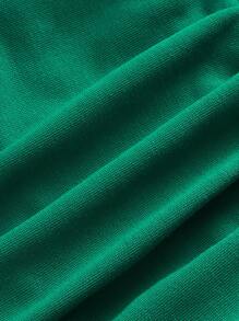 SHEIN EZwear 字母圖案落肩袖抽繩連帽衫