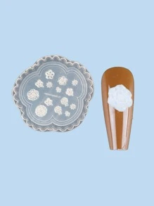 FULL BEAUTY 1pc Flower Design Nail Art Mold - Clear - View 1