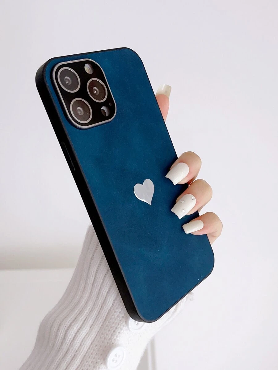愛心圖案手機殼 - 寶藍色 - 查看 1