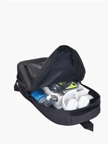 12.59英寸防水男士字母印花旅行背包 - 黑色 - 查看 3