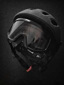 POLASUP 1pc All-Black Oversized Elastic Band Ski Goggles Need To Be Used With Anti-Fog Wipes, Soft Touch Sponge, Windproof, Sand-Proof, -Proof, Protective Mask, Suitable For Gliding, Skiing, Cycling, Adventure, Motorcycles, Off-Road, Mud-Proof, Washable, Outdoor Sports, Colorful Coating, Reflective Film Layer Ski Goggles - Black - View 3