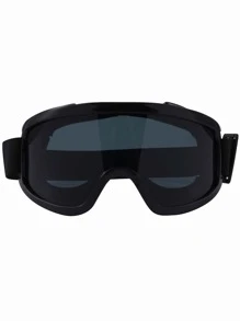 POLASUP 1pc All-Black Oversized Elastic Band Ski Goggles Need To Be Used With Anti-Fog Wipes, Soft Touch Sponge, Windproof, Sand-Proof, -Proof, Protective Mask, Suitable For Gliding, Skiing, Cycling, Adventure, Motorcycles, Off-Road, Mud-Proof, Washable, Outdoor Sports, Colorful Coating, Reflective Film Layer Ski Goggles - Black - View 5