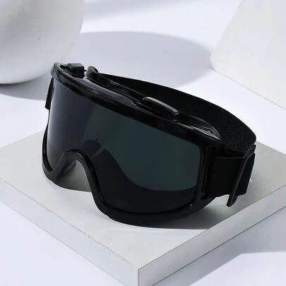 POLASUP 1 Kính trượt tuyết cỡ lớn màu đen toàn bộ, có dây thun co giãn, cần sử dụng kèm khăn lau chống sương mù, miếng bọt biển mềm, chống gió, chống cát, chống bụi, mặt nạ bảo vệ, thích hợp cho trượt, trượt tuyết, đạp xe, phiêu lưu, xe máy, địa hình, chống bùn, có thể giặt được, thể thao ngoài trời, lớp phủ nhiều màu, lớp màng phản quang, kính trượt tuyết