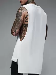 Manfinity Hypemode Áo thun & Áo lót Nam Cao thấp màu trơn Giải trí - trắng - Xem 1