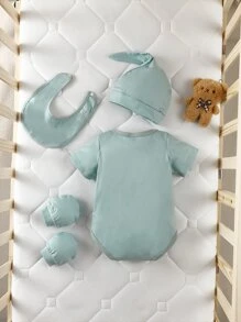 Newborn Baby Boy Cartoon Graphic Bodysuit - Blue - View 2