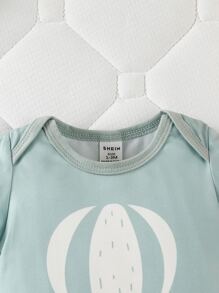 Newborn Baby Boy Cartoon Graphic Bodysuit - Blue - View 3