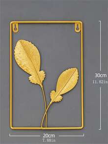 2 piezas Colgante de pared con diseño de hoja - Dorado - Ver 4