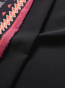 Manfinity RSRT 男式寬鬆幾何圖案落肩和服外套(不包括T恤)，長袖圖案色彩繽紛休閒襯衫，男友送禮佳品