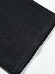 Manfinity Homme Loose Fit Men's Notched Collar Shirt With Dual Chest Pockets - Black - View 6