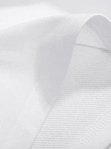 Manfinity Hypemode 男士寬鬆字母印花短褲,有繩子腰帶 - 白色 - 查看 3