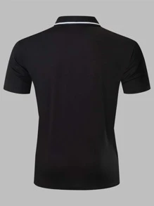 Manfinity Homme Men Two Tone Letter Graphic Polo Shirt