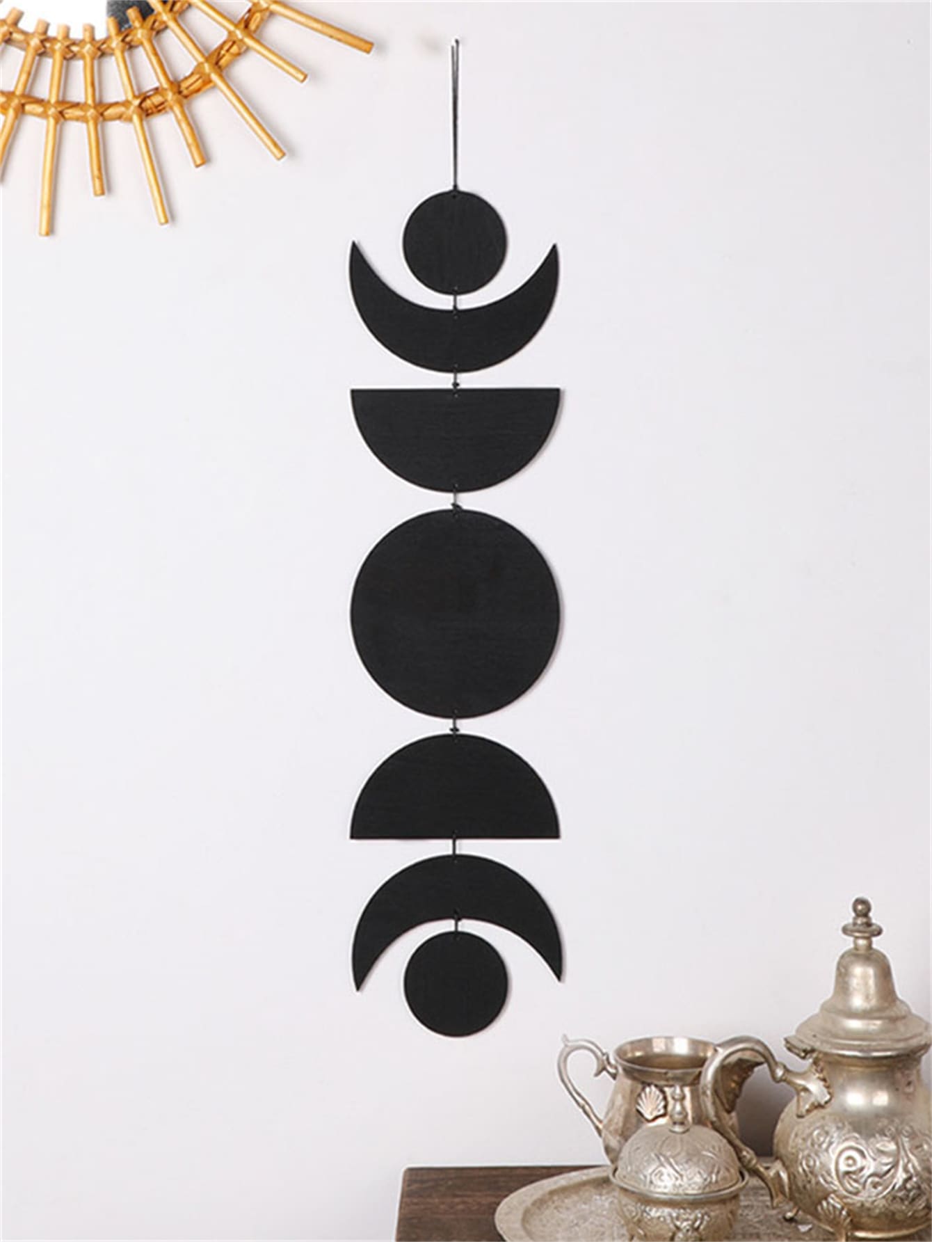 Colgante de pared con diseño de luna - Negro - Ver 1