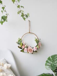 Flower Decor Circle Design Hanging Decoration - Multicolor - View 4