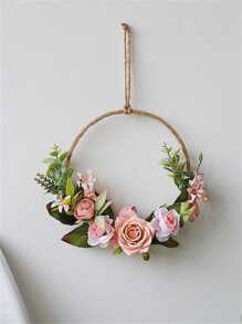Flower Decor Circle Design Hanging Decoration - Multicolor - View 5
