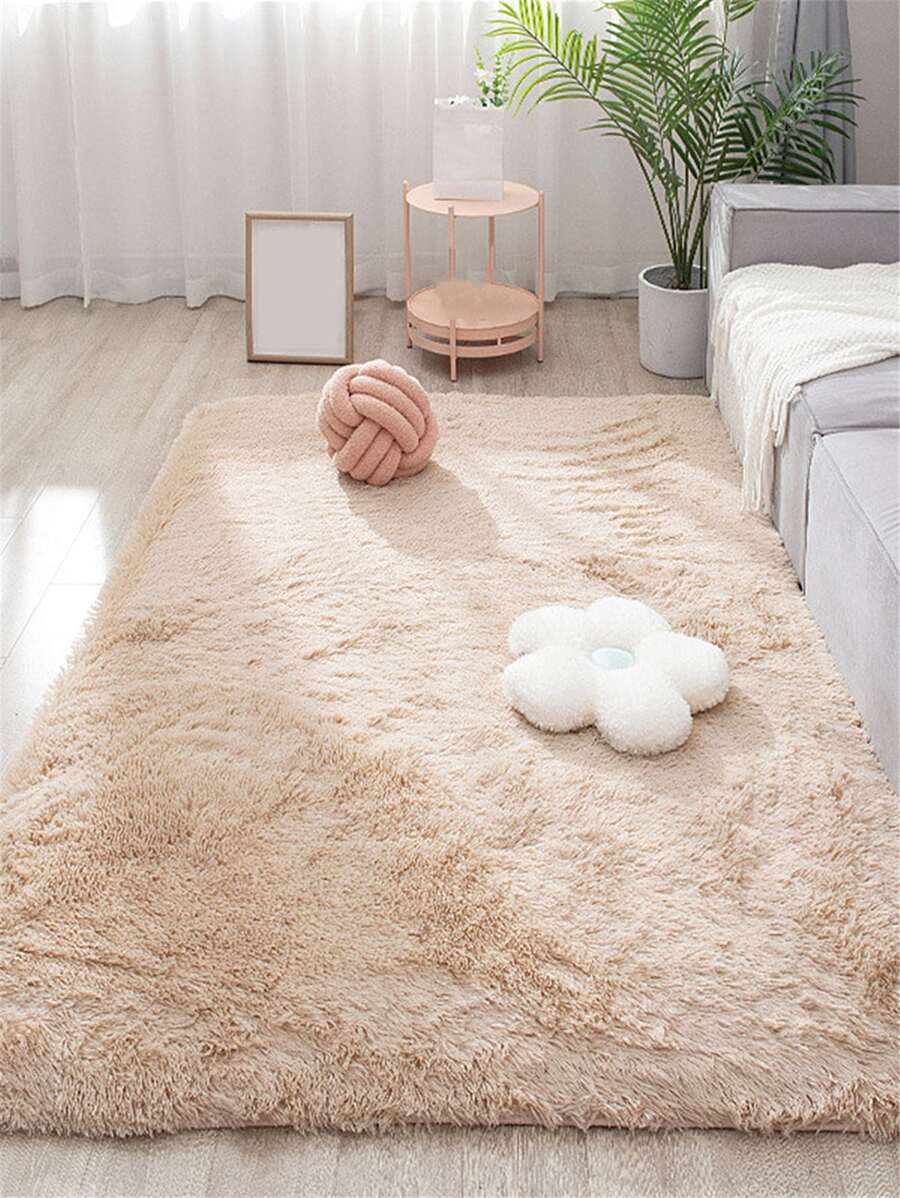 1入組素色長毛絨地毯 - 駝色 - 查看 1