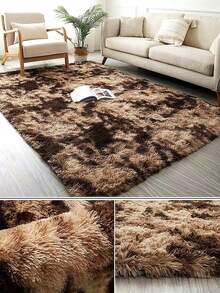 Tie Dye Fuzzy Rug - Màu nâu Sô-cô-la - Xem 4