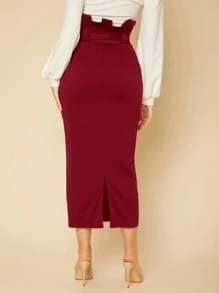 SHEIN Tall 紙袋腰自綁腰帶半身裙