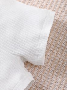 SHEIN Baby Girl 3pcs Solid Rib-Knit Shorts - Multicolor - View 6