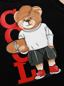 Baby Bear & Letter Graphic Tank Top & Shorts