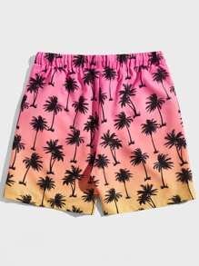 Manfinity RebelGame Men Coconut Tree Print Drawstring Waist Shorts - Multicolor - View 2