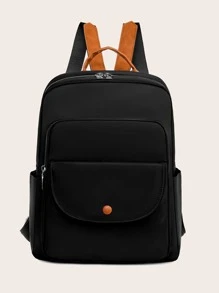 ボタンデコレーション 機能性バックパック - ブラック - チェックする 2