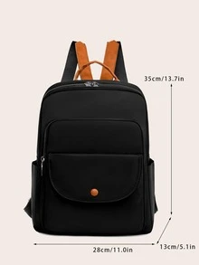 ボタンデコレーション 機能性バックパック - ブラック - チェックする 6