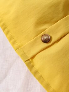 SHEIN 嬰兒蕾絲拼接T恤和紐扣細節背帶短裙和配件帽 - 彩色 - 查看 8