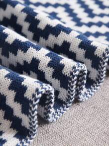 1入組雙色蓋毯 - 藍色 - 查看 4