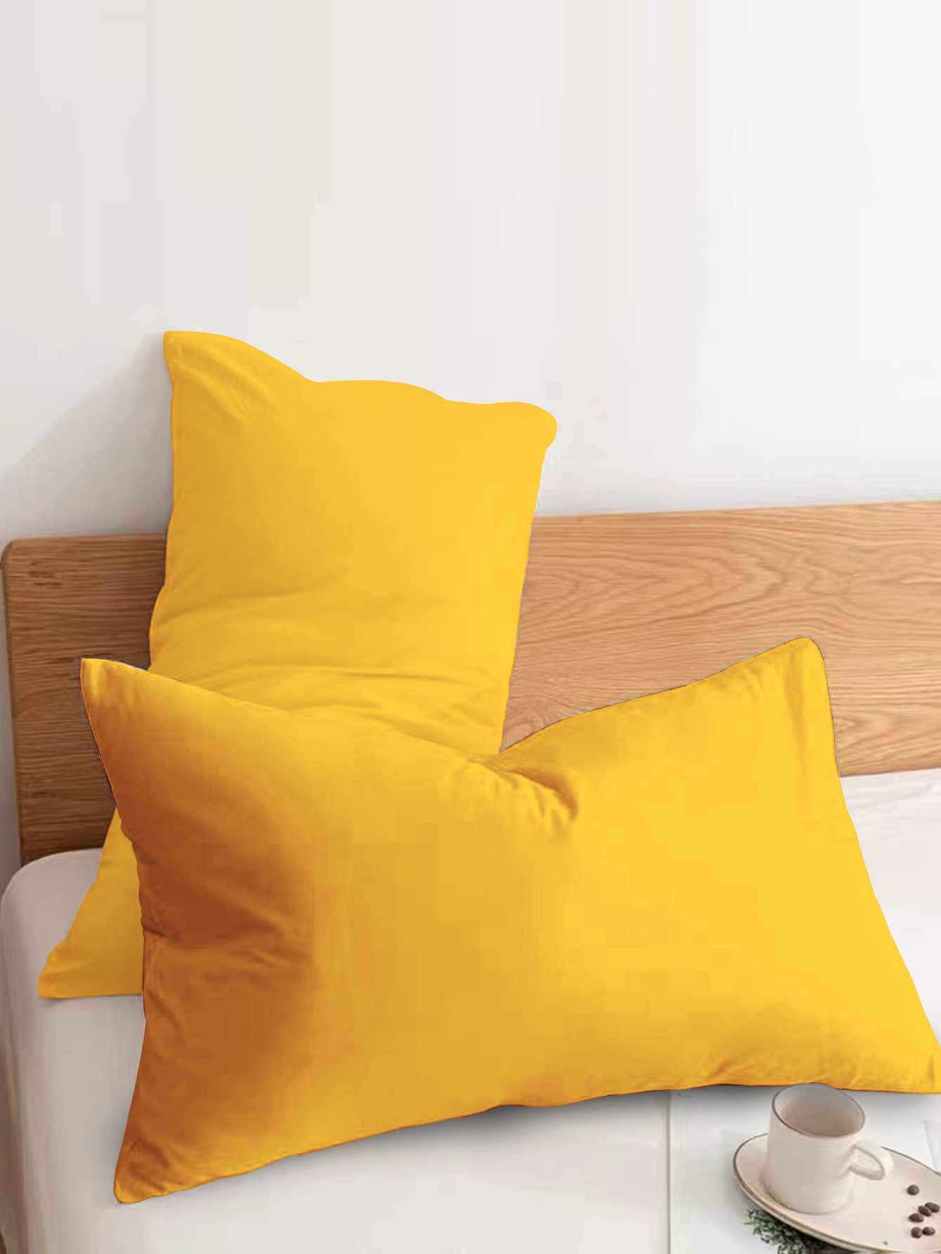 2 chiếc vỏ gối rắn không có chất độn - Màu vàng - Xem 1
