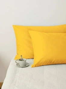 2 chiếc vỏ gối rắn không có chất độn - Màu vàng - Xem 2