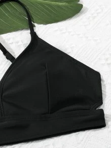 SHEIN 少女扎染镂空交叉比基尼套装夏季海滩