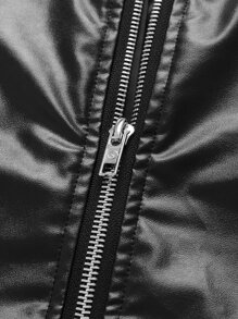 Manfinity VCAY Loose Men's Zip-Up Long Sleeve Casual PU Leather Jacket - Black - View 5