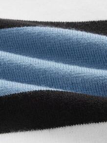 Manfinity Men Colour Block Polo Neck Knit Top - White - View 5