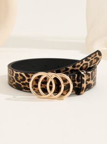 1pc Gold Three Buckle Casual, Fashionable, Summer New Style Women's Belt, Suitable For Various Occasions Like Business, Parties, Gatherings Summer, School Fall, Autumn, Halloween